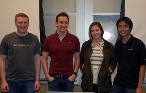 Aaron Mielke (second from left) and several members of the Quantlab Financial team.