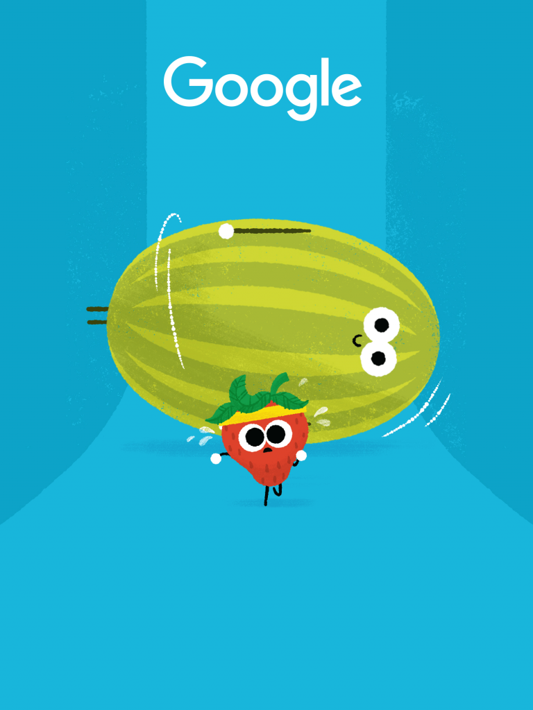 Google Doodle representing fruit games